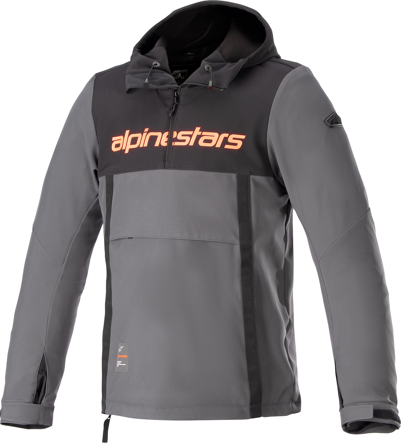 Alpinestars Sherpa Jacket Black/Gray Large 4208123-1134-L – Softshell Motorcycle Outerwear with Nucleon Back Protector Pocket