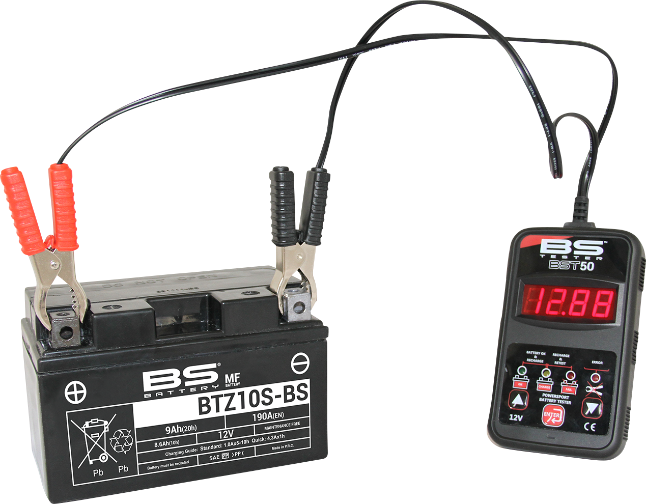 BS Battery 700517 Battery Tester with LED Level Indicator and SAE Port