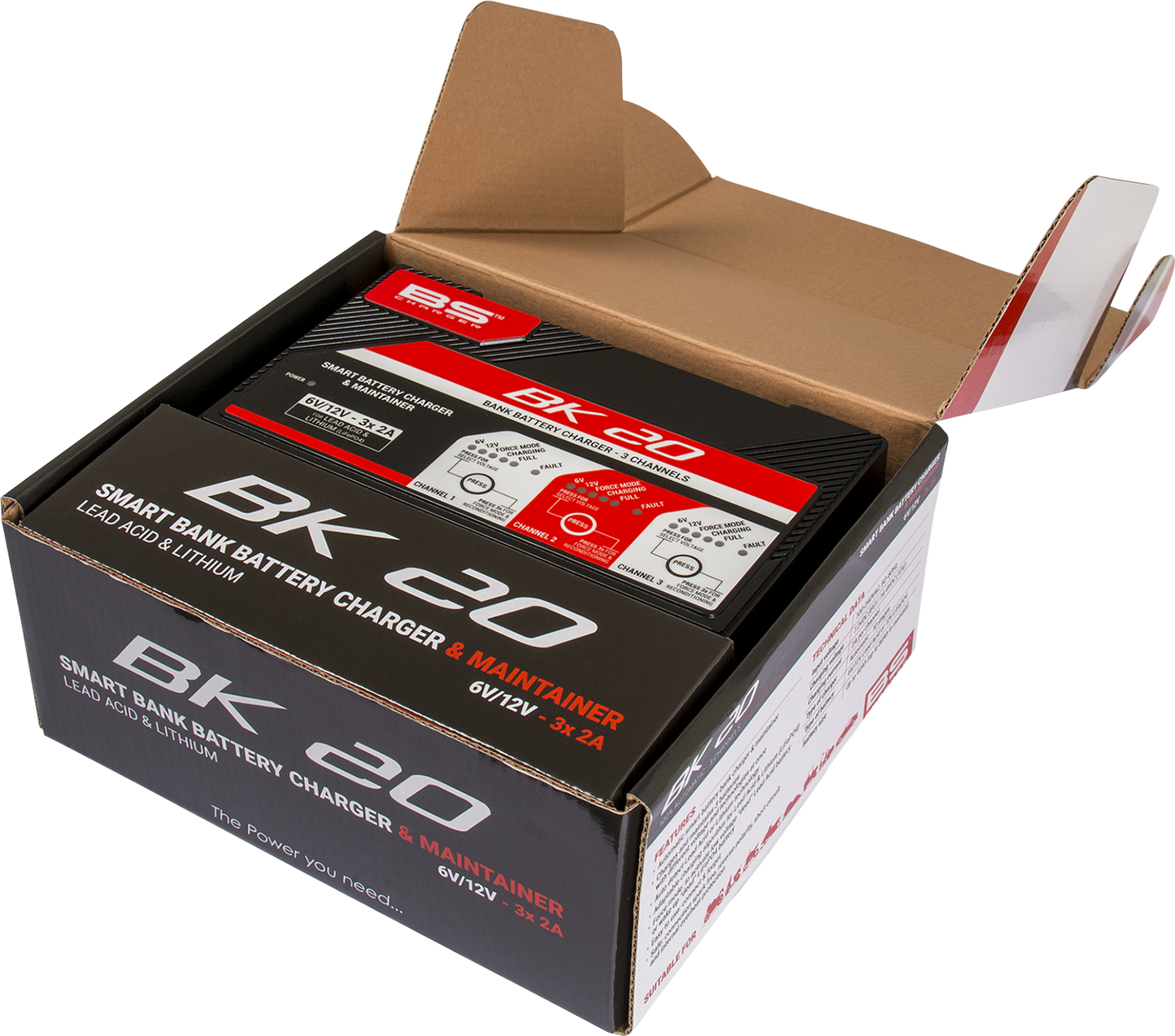 BS Battery BK20 700554 Battery Charger and Maintainer for 6V and 12V Lead Acid and Lithium Batteries