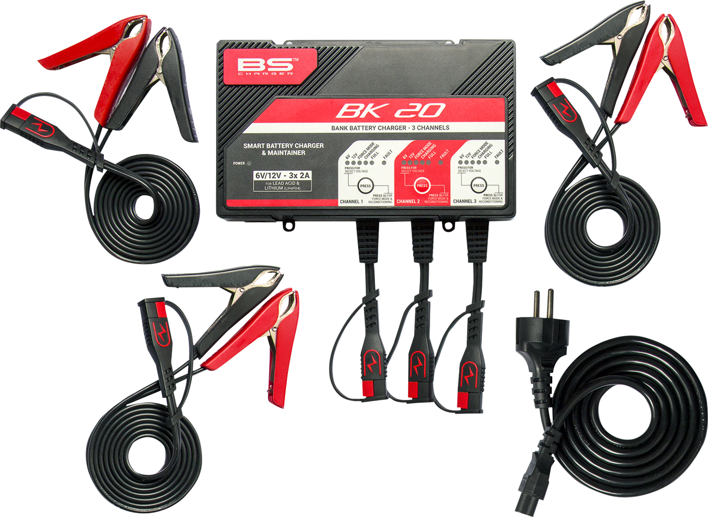 BS Battery BK20 700554 Battery Charger and Maintainer for 6V and 12V Lead Acid and Lithium Batteries