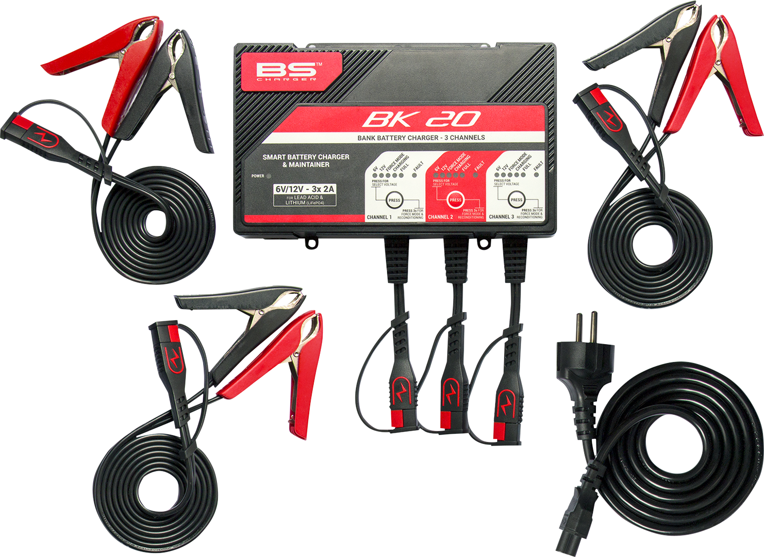 BS Battery BK20 700554 Battery Charger and Maintainer for 6V and 12V Lead Acid and Lithium Batteries