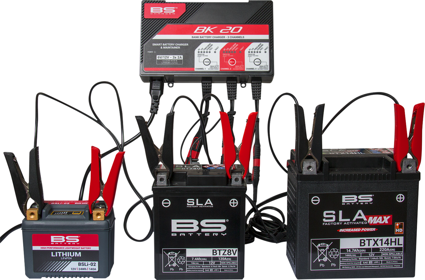 BS Battery BK20 700554 Battery Charger and Maintainer for 6V and 12V Lead Acid and Lithium Batteries