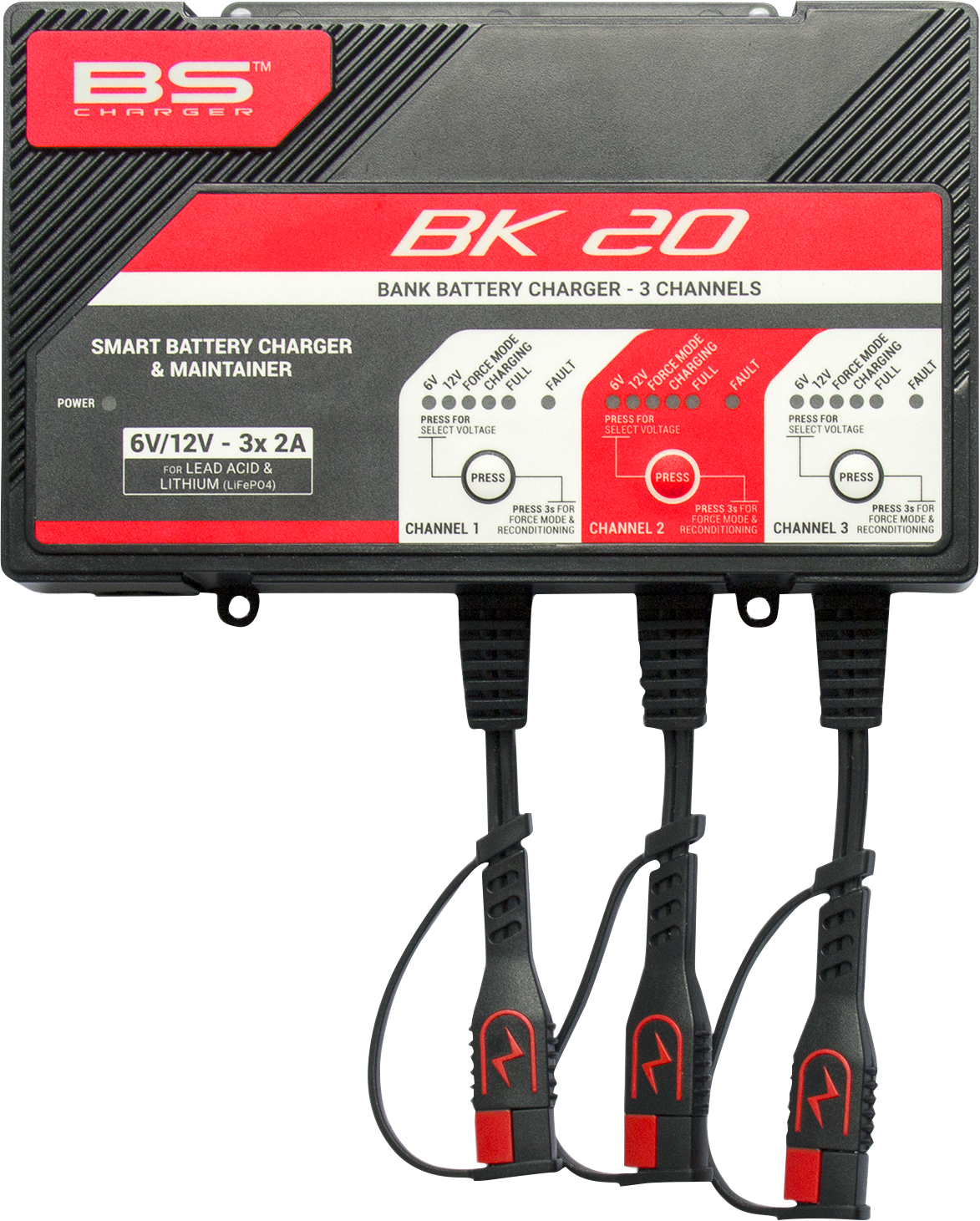 BS Battery BK20 700554 Battery Charger and Maintainer for 6V and 12V Lead Acid and Lithium Batteries