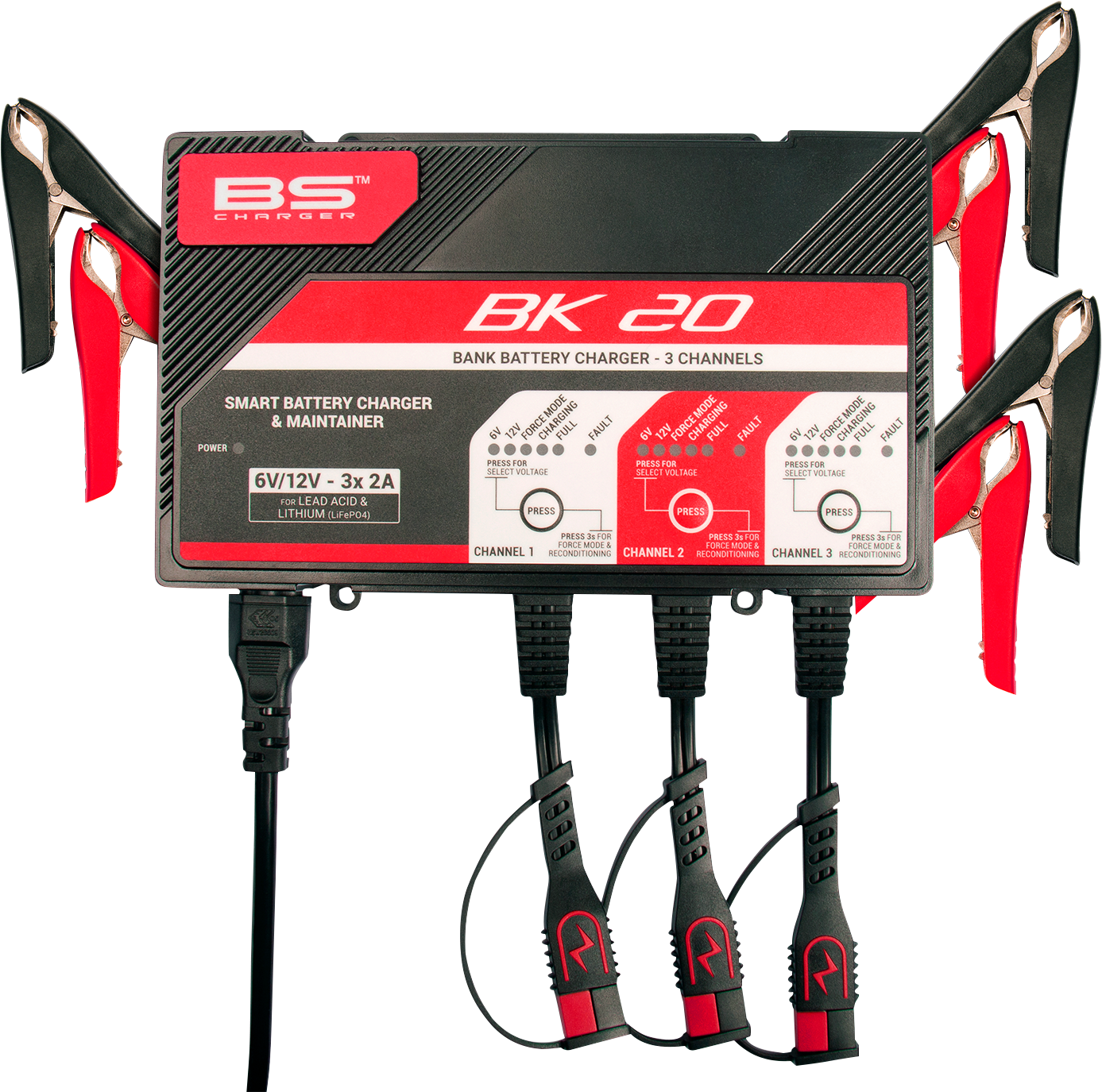 BS Battery BK20 700554 Battery Charger and Maintainer for 6V and 12V Lead Acid and Lithium Batteries