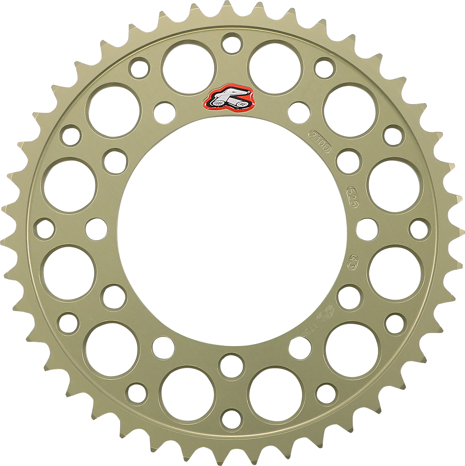 Renthal 210U-525-43P-HA Aluminum Rear Sprocket for Suzuki and Yamaha, 43 Tooth