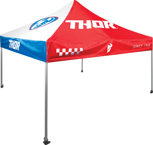 THOR Collapsible Canopy 10' x 10' Red/White/Blue with Quick-Release Frame