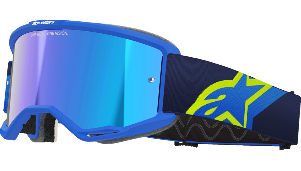 Alpinestars Vision 5 Goggle Corp Blue/Yellow w/Blue Mirror Lens 5101825-7288