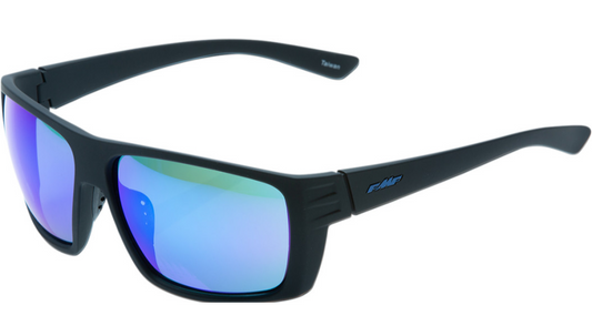 FMF Pit Stop Sunglasses - Matte Black - Blue Mirror Lens F-61507-250-01