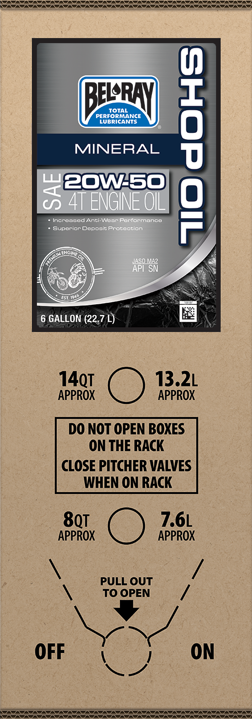 BEL-RAY Shop Oil 20W-50 6-Gallon Bag-In-Box Part 301291150033