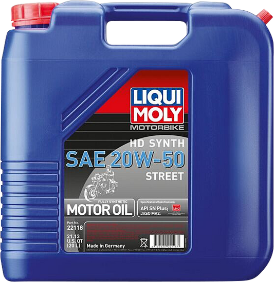 LIQUI MOLY H-D Synthetic 4T Street Oil 20W-50 - 20 Liter (Part No. 22118)