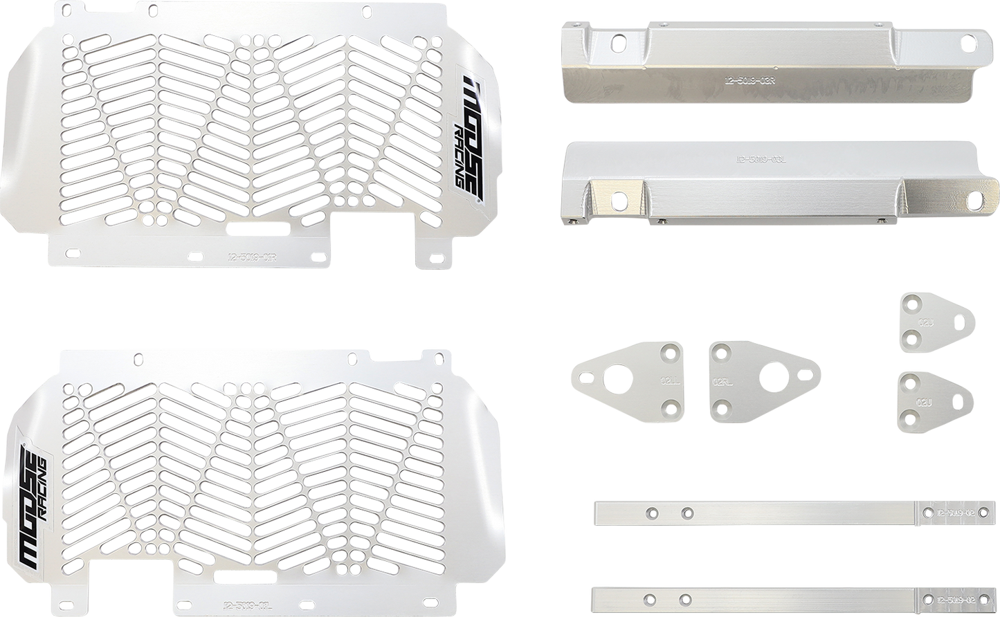 Moose Offroad Billet Radiator Guards for Yamaha - Part 12-5019, Silver