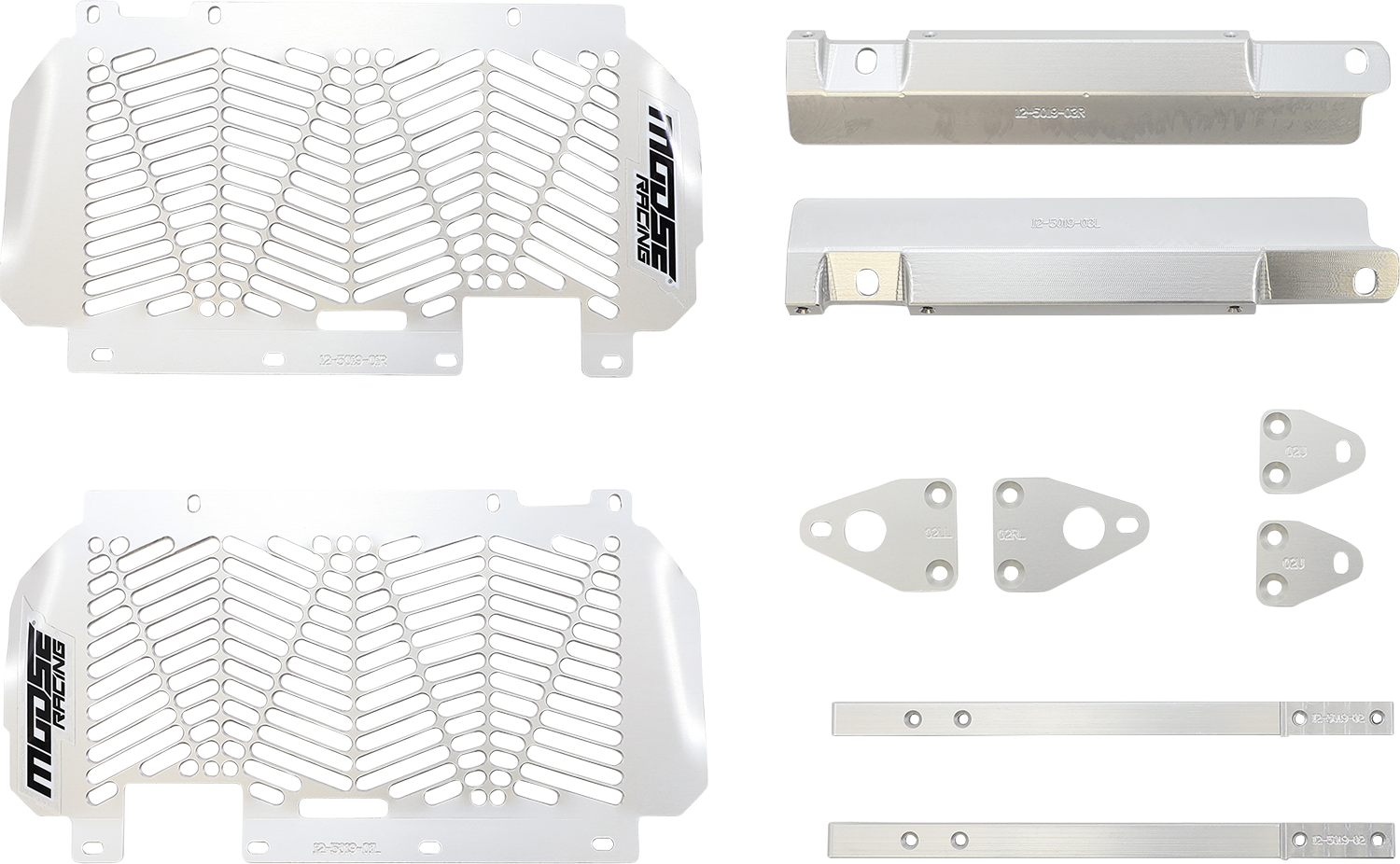 Moose Offroad Billet Radiator Guards for Yamaha - Part 12-5019, Silver