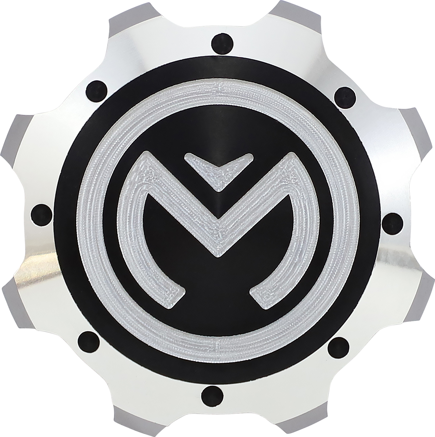 Moose Offroad Polaris Gas Cap 100-4108-PU - Silver and Black Aluminum Fuel Cap