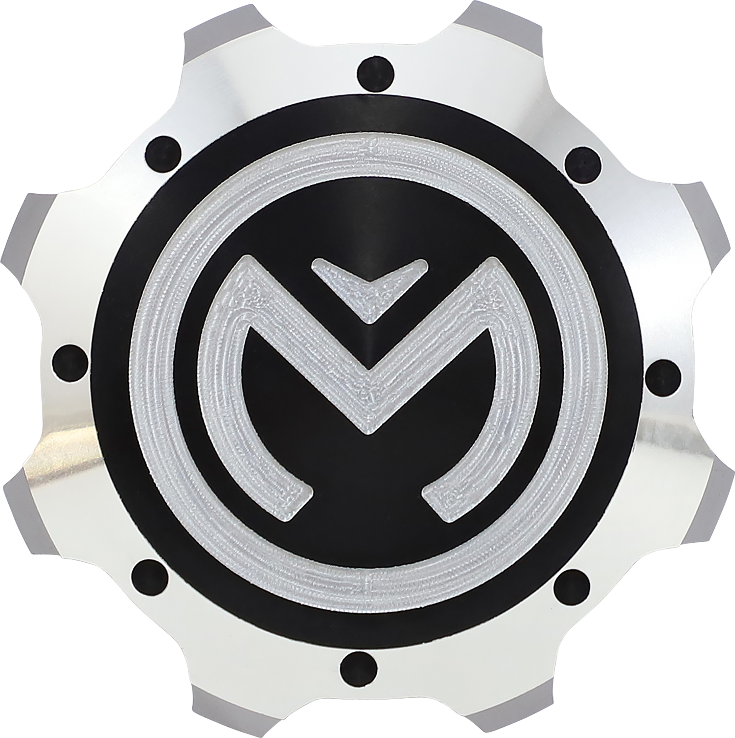 Moose Offroad Polaris Gas Cap 100-4108-PU - Silver and Black Aluminum Fuel Cap