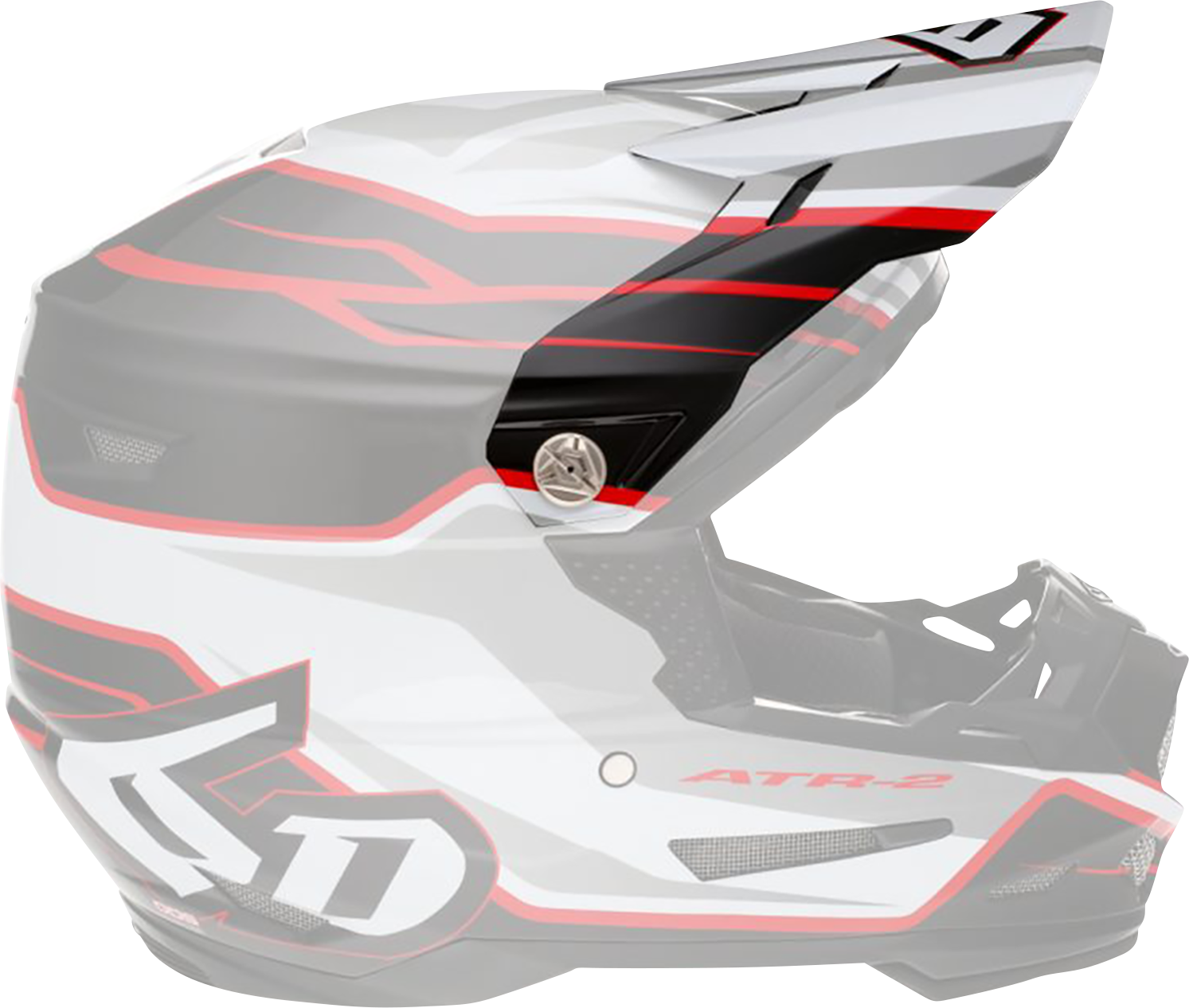 6D Helmets ATR-2 Visor - Phase White Red (Part Number 72-6099)