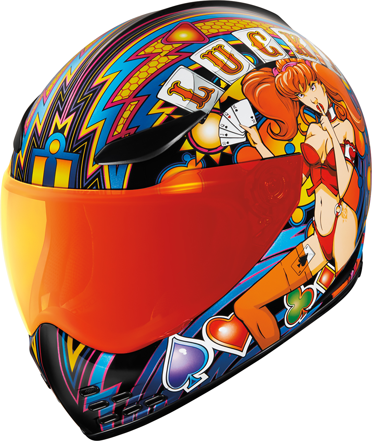 ICON Domain™ Helmet Lucky Lid 4 - Red Medium - Part Number 0101-14953