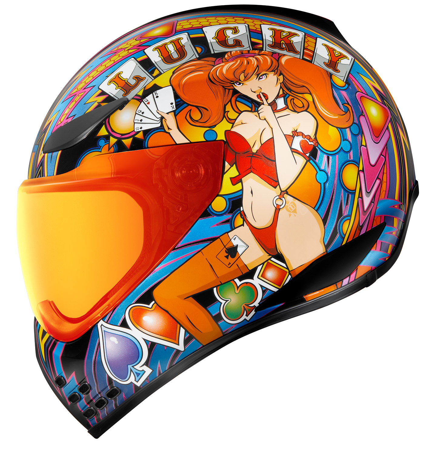 ICON Domain™ Helmet Lucky Lid 4 - Red Medium - Part Number 0101-14953