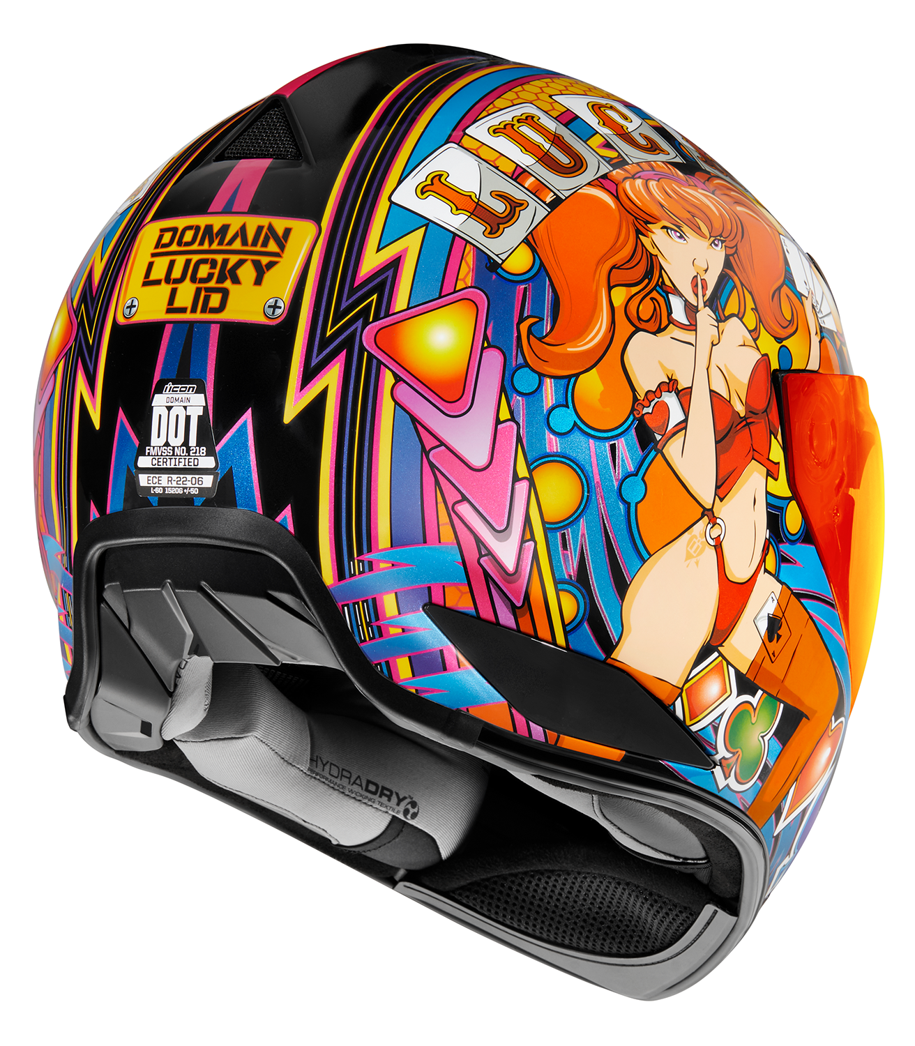 ICON Domain™ Helmet Lucky Lid 4 - Red Medium - Part Number 0101-14953