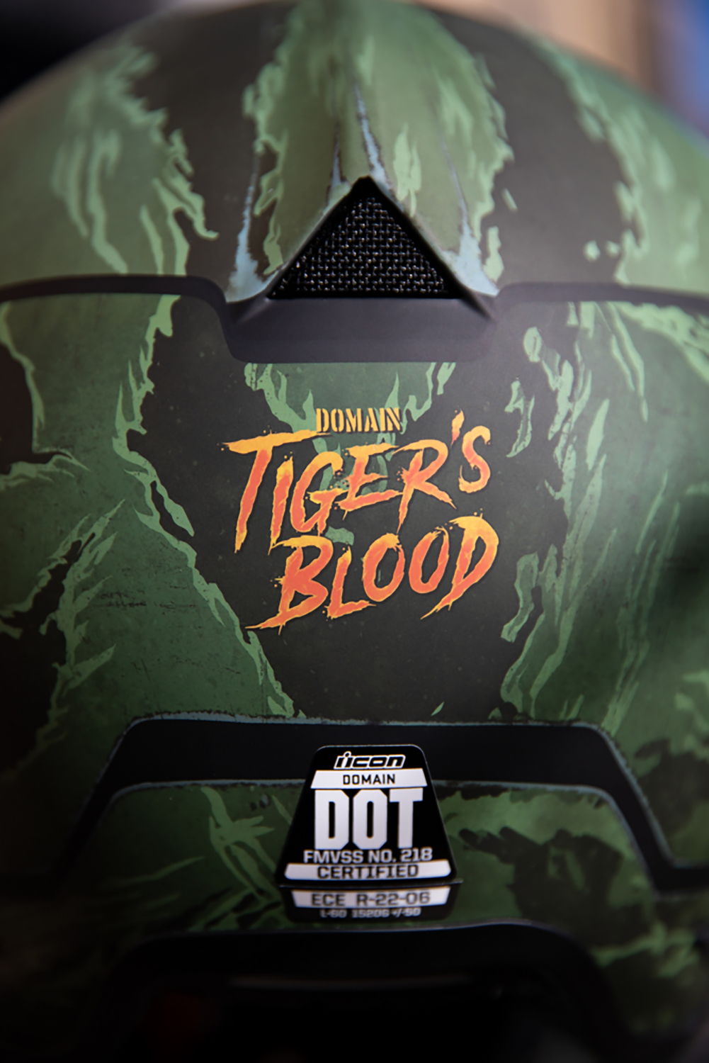 ICON Domain™ Helmet Tiger's Blood Green Large 0101-14926