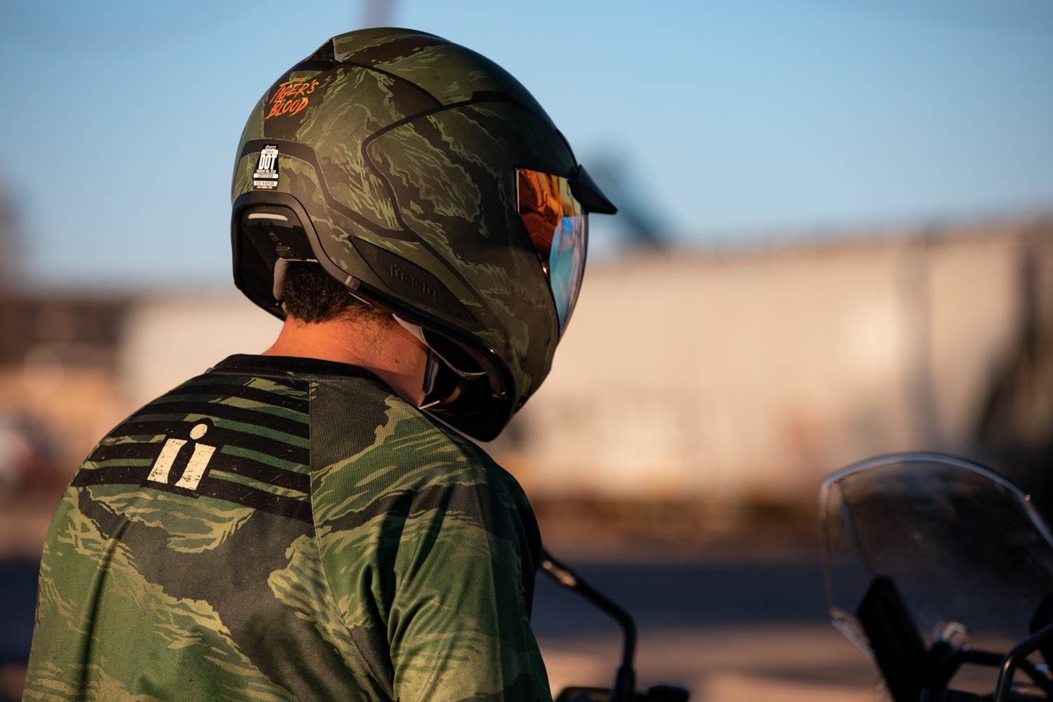 ICON Domain™ Helmet Tiger's Blood Green XS with Removable Features and Fog-Free Shield
