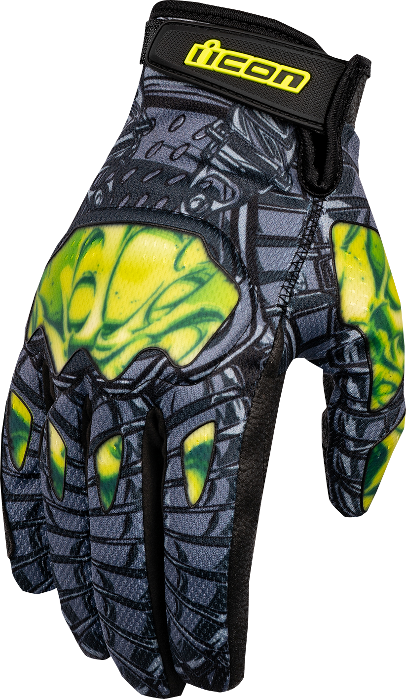 ICON Hooligan Outbreak™ Gloves - Green, Medium - Part Number 3301-4654