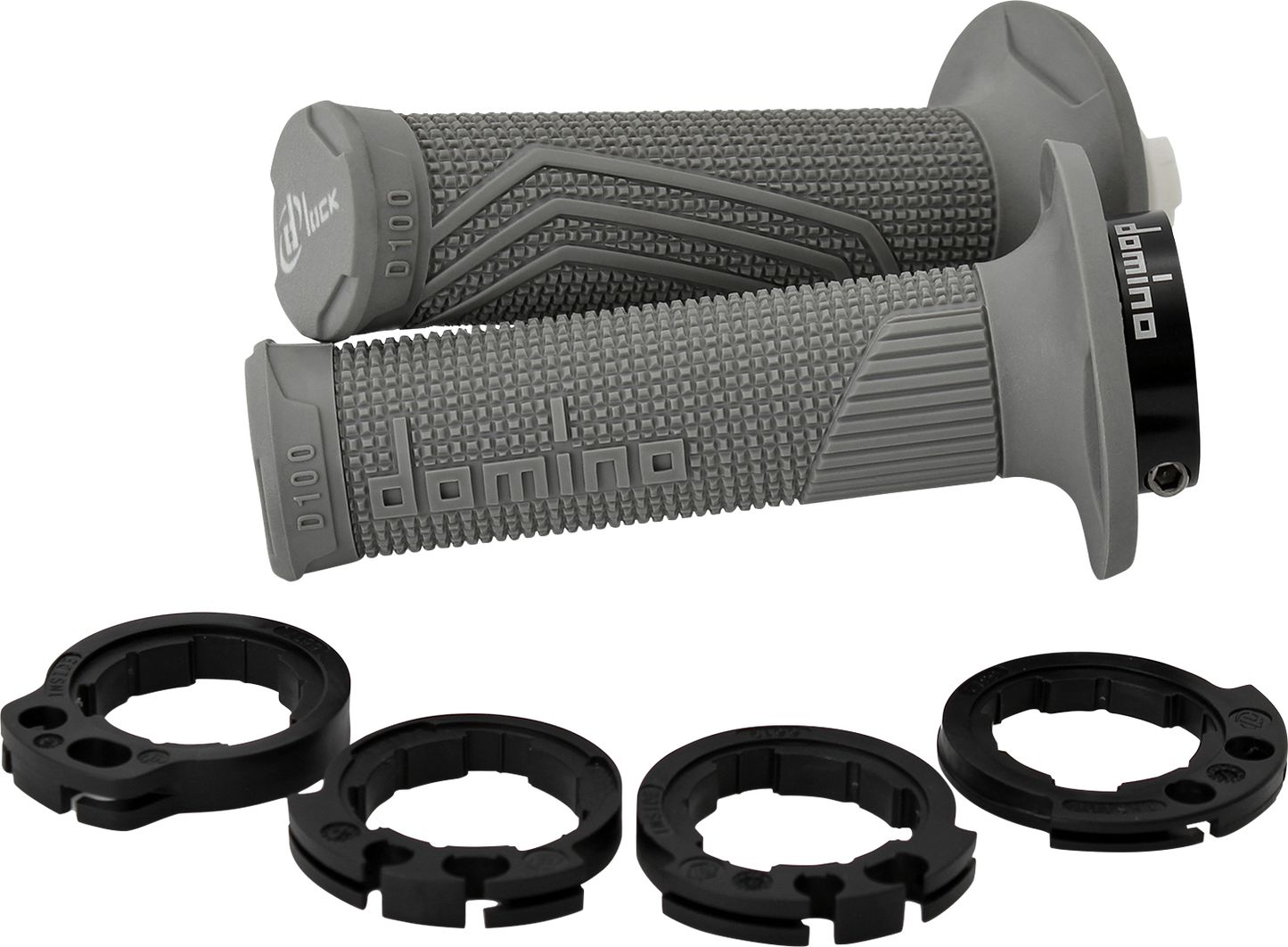 DOMINO D100 D-Lock Grips - Gray D10046C5200A9-0 for Motorcycle Throttles