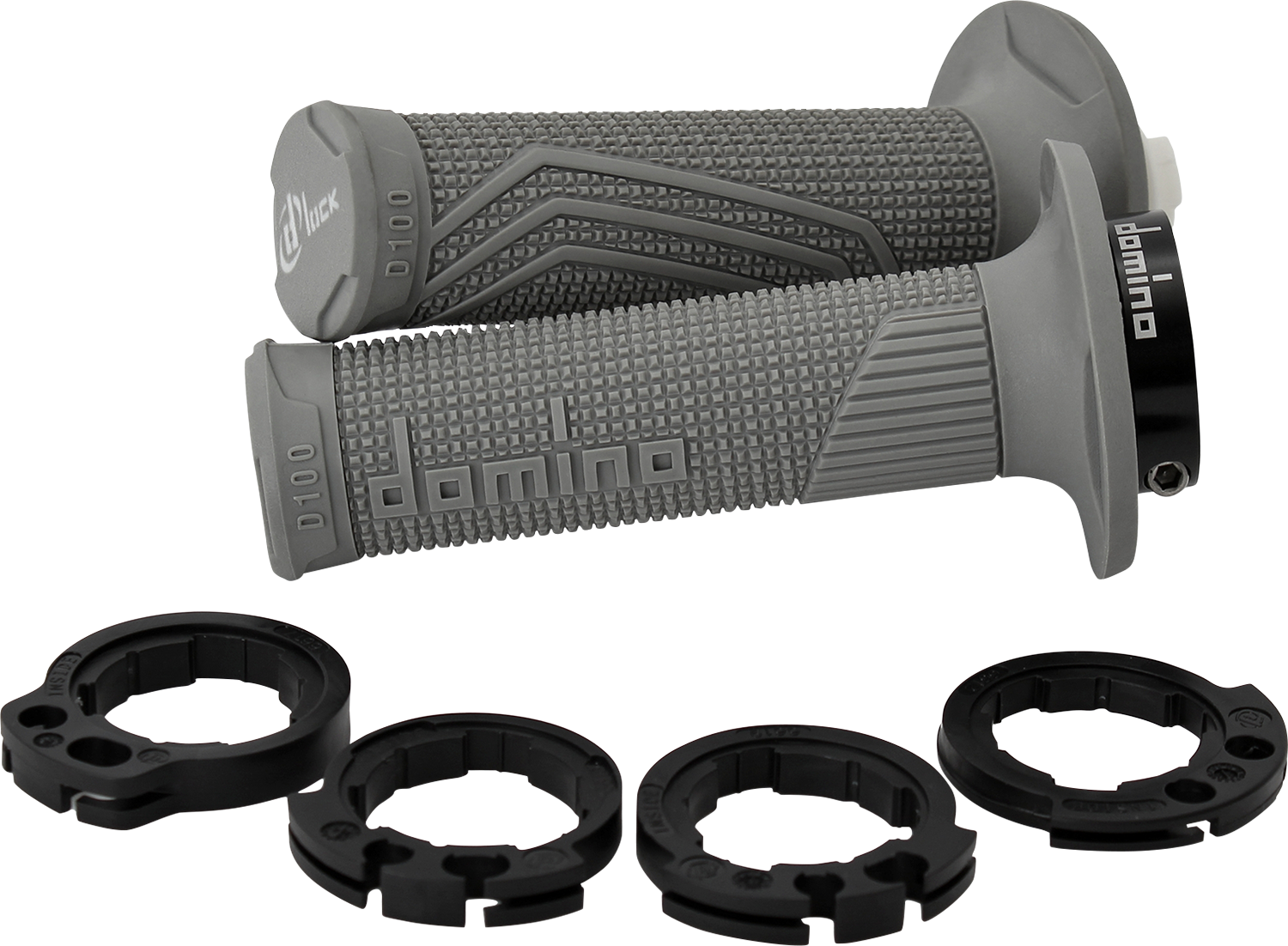 DOMINO D100 D-Lock Grips - Gray D10046C5200A9-0 for Motorcycle Throttles