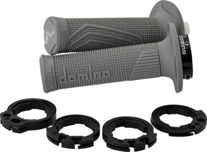 DOMINO D100 D-Lock Grips - Gray D10046C5200A9-0 for Motorcycle Throttles