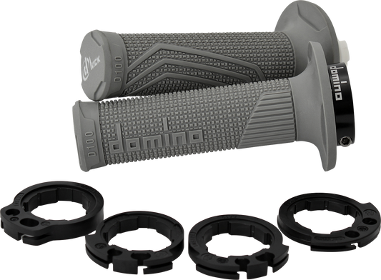 DOMINO D100 D-Lock Grips - Gray D10046C5200A9-0 for Motorcycle Throttles