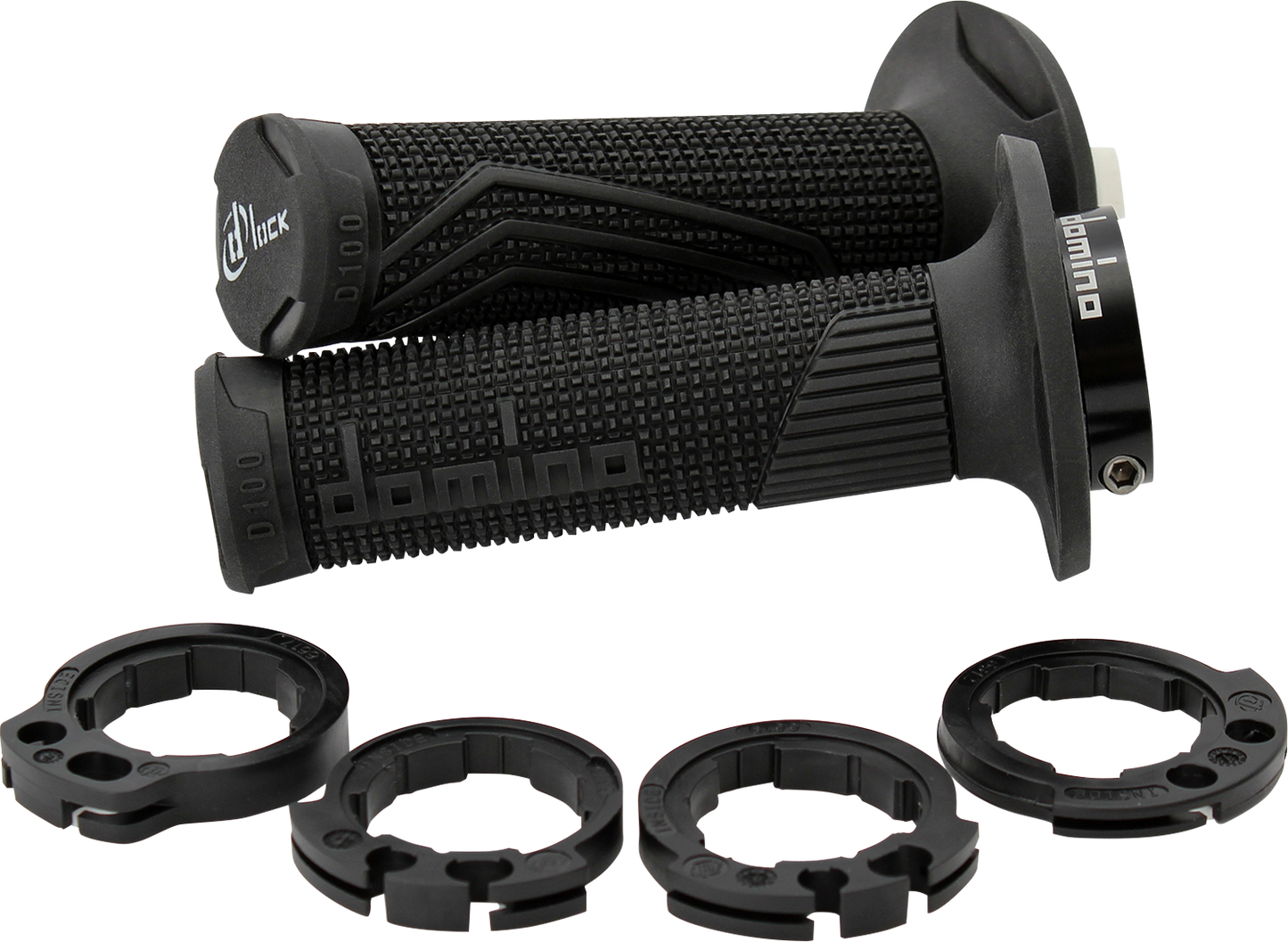 DOMINO D100 D-Lock Grips - Black (Part Number: D10046C4000A9-0)