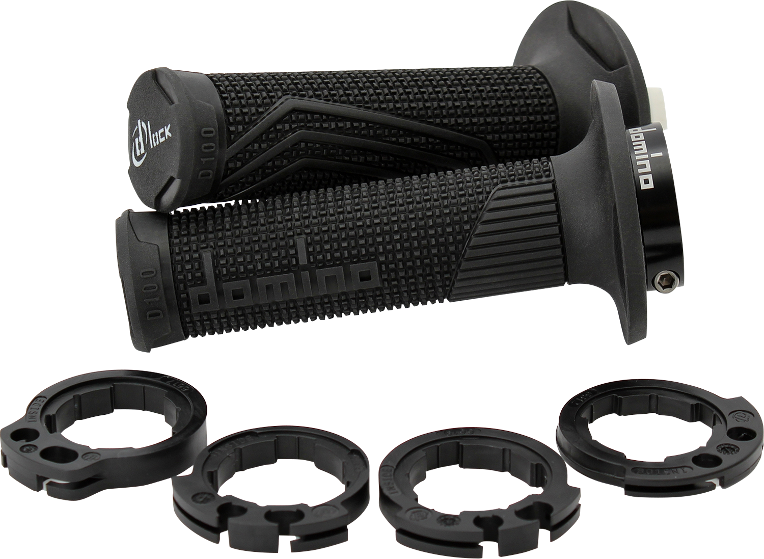 DOMINO D100 D-Lock Grips - Black (Part Number: D10046C4000A9-0)