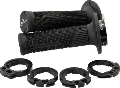 DOMINO D100 D-Lock Grips - Black (Part Number: D10046C4000A9-0)