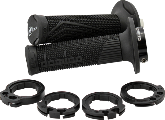 DOMINO D100 D-Lock Grips - Black (Part Number: D10046C4000A9-0)