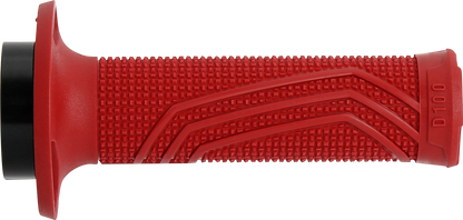 DOMINO D100 D-Lock Grips - Red with High Grip Knurling and Easy Installation