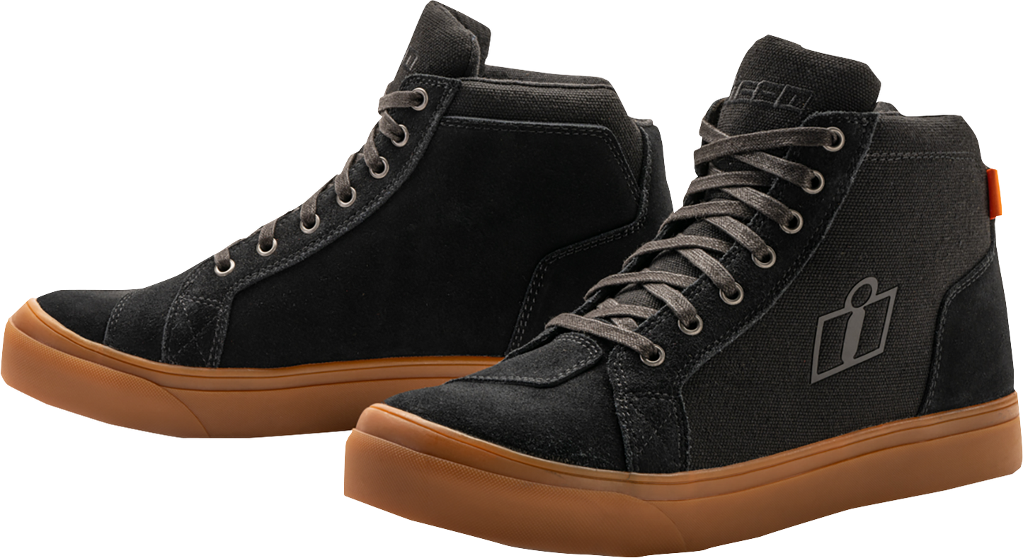 ICON Carga Boots - Black, US 8 - Durable Leather Work Boots with D3O Ankle Inserts and Slip-Resistant Outsole