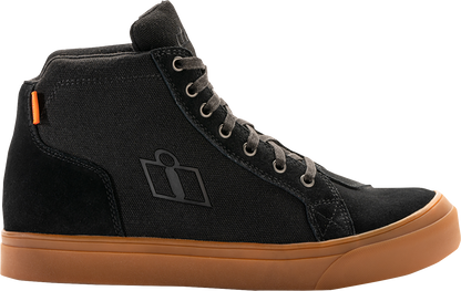ICON Carga Boots - Black, US 8 - Durable Leather Work Boots with D3O Ankle Inserts and Slip-Resistant Outsole