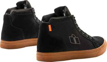 ICON Carga Boots - Black, US 8 - Durable Leather Work Boots with D3O Ankle Inserts and Slip-Resistant Outsole