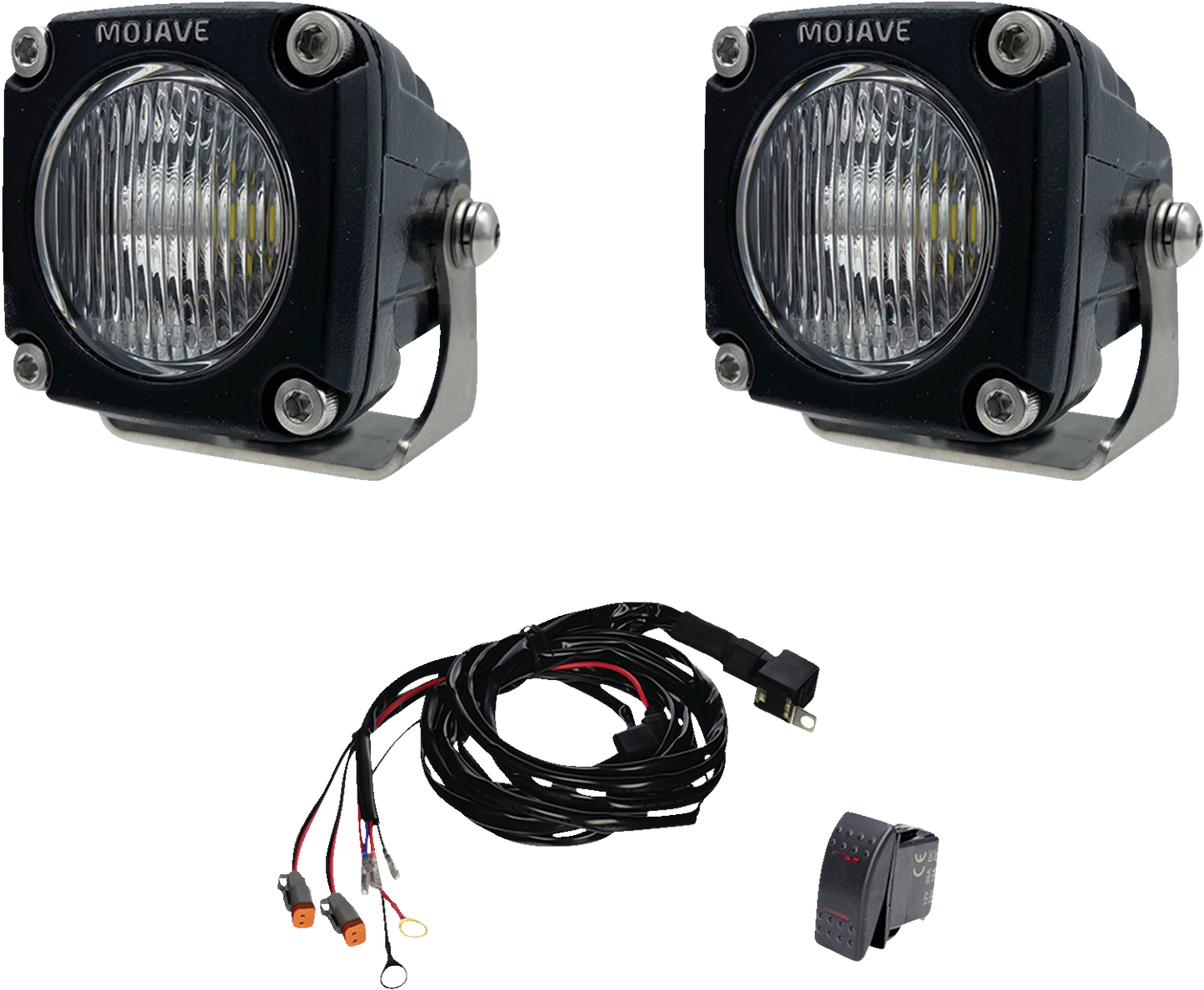 ALL BALLS TLM2-KIT 2-Inch LED Racing Light Kit with Waterproof Housing and Stainless Steel Mounting Bracket