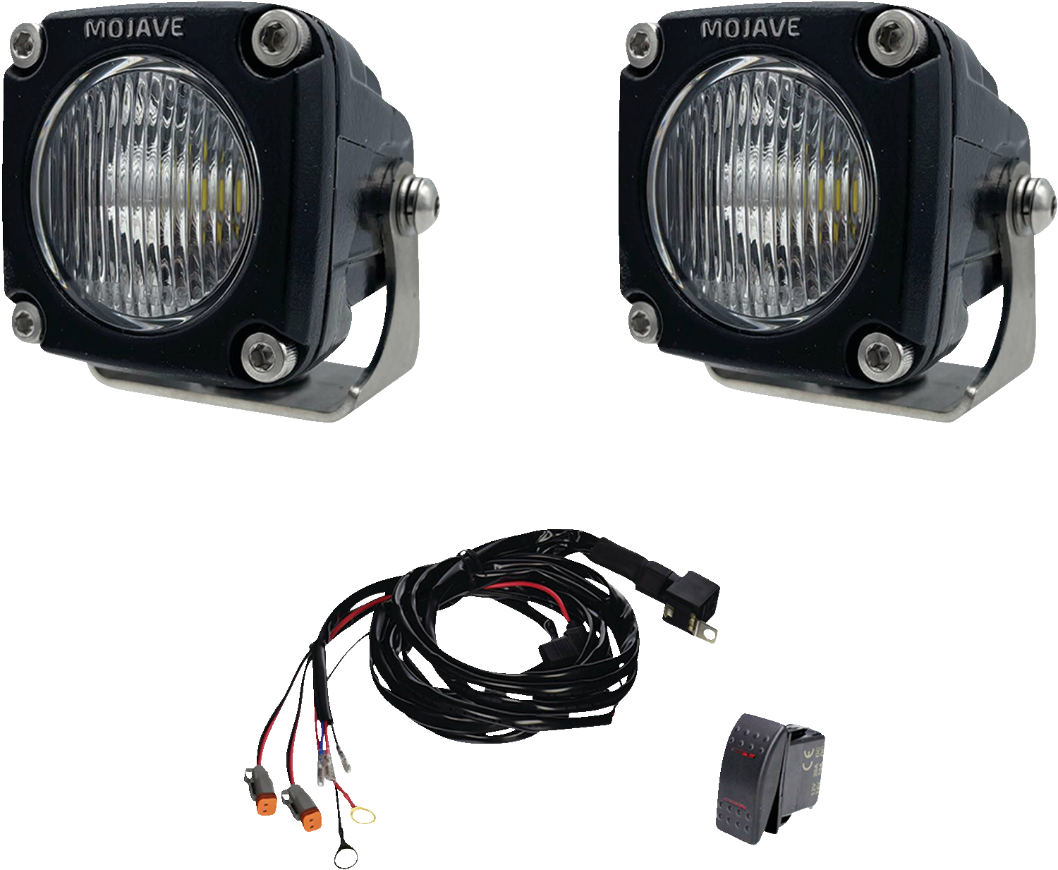 ALL BALLS TLM2-KIT 2-Inch LED Racing Light Kit with Waterproof Housing and Stainless Steel Mounting Bracket