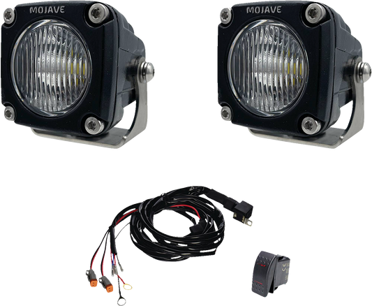 ALL BALLS TLM2-KIT 2-Inch LED Racing Light Kit with Waterproof Housing and Stainless Steel Mounting Bracket