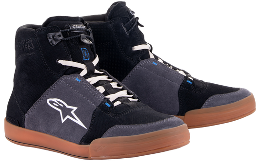 Alpinestars Chrome Shoes - Black, Asphalt, and Gum Blue, US 9 / EU 42 – Model 251232211729