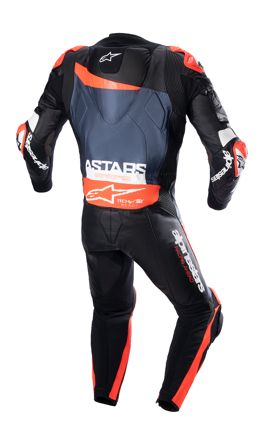 Alpinestars GP Plus v4 Leather Suit - Black/Red Fluo/Dark Blue, US 46 / EU 56, Part 3150523135756