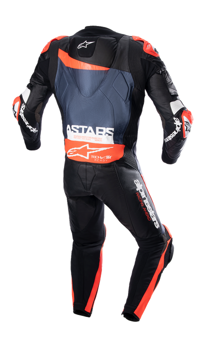 Alpinestars GP Plus v4 Leather Suit - Black/Red Fluo/Dark Blue, US 46 / EU 56, Part 3150523135756