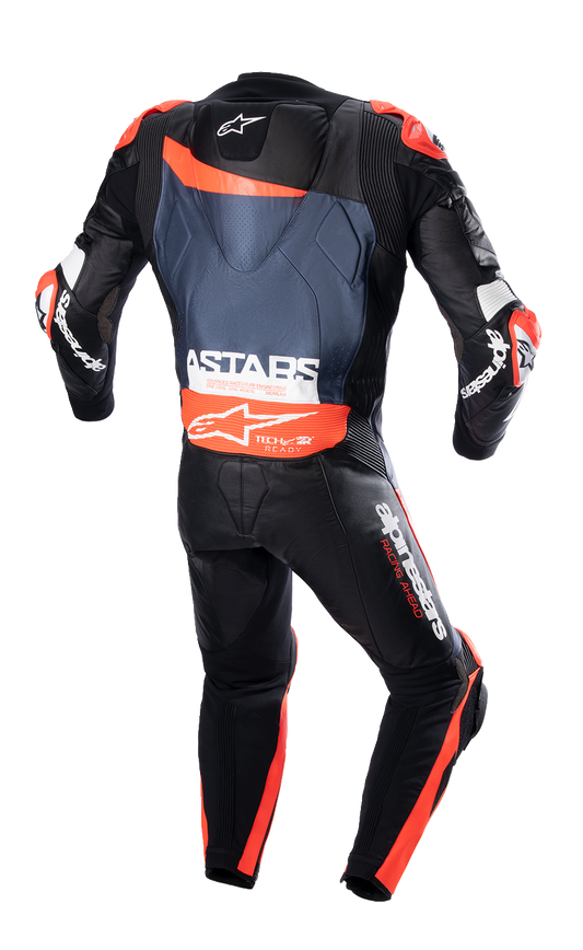 Alpinestars GP Plus v4 Leather Suit - Black/Red Fluo/Dark Blue, US 46 / EU 56, Part 3150523135756