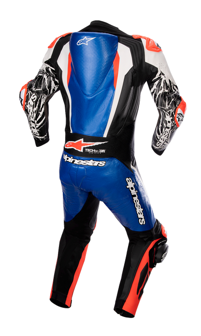 Alpinestars Racing Absolute v2 1-Piece Leather Suit - Metallic Blue/Black/White/Red Fluo, US 46 / EU 56