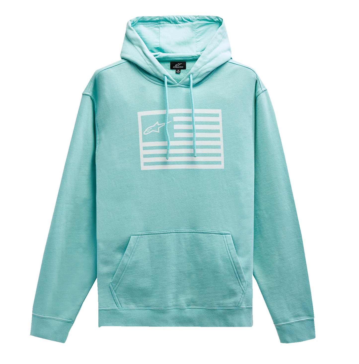 Alpinestars Artifact Hoodie - Light Aqua 2XL with Flag Logo and Jersey Hood Lining