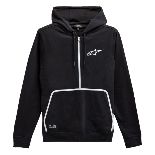Alpinestars Bound Hoodie Black 2XL - Comfortable Cotton-Poly Blend with Embroidered Logo and Exposed Zipper