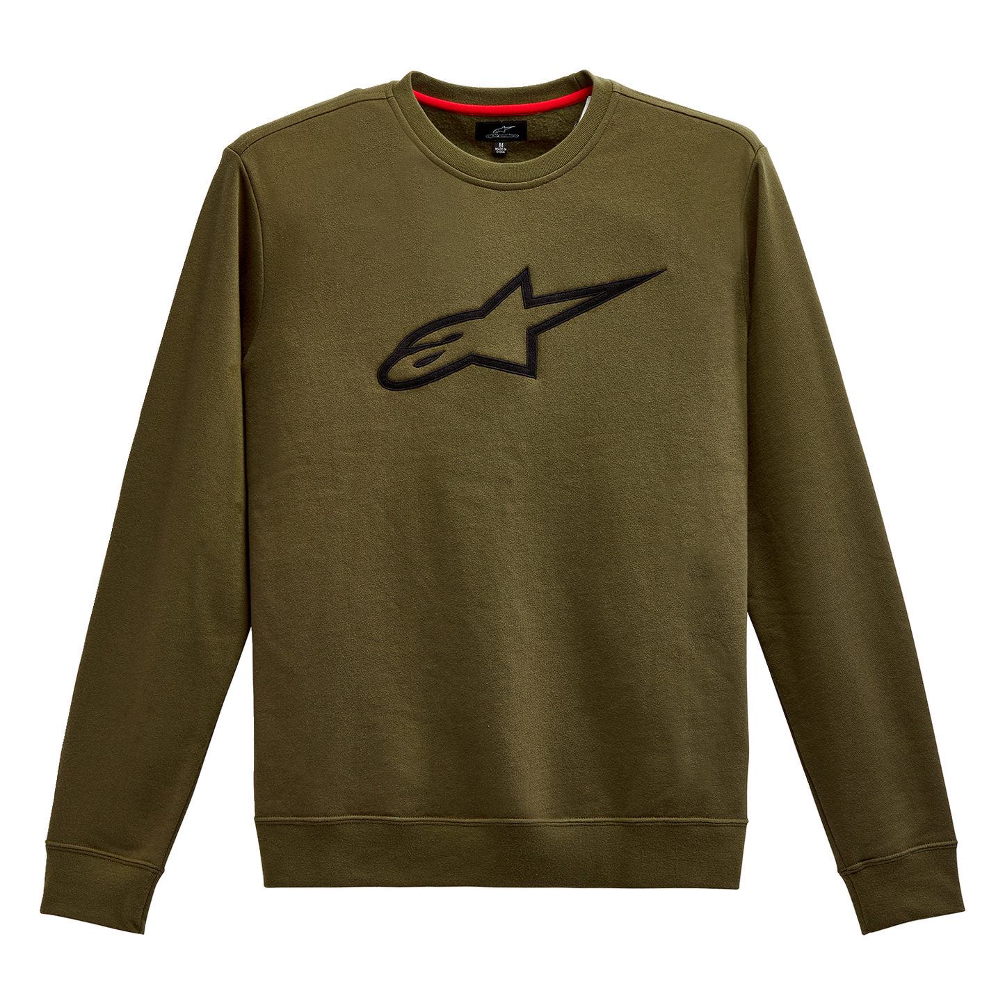 Alpinestars Ageless Crew Fleece 2XL - Military Black with Embroidered Logo