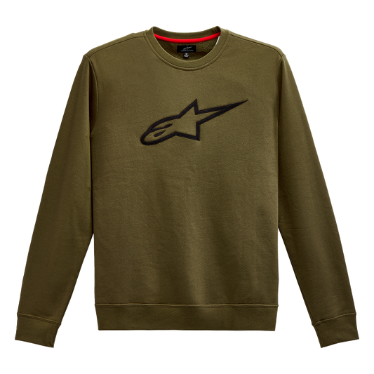 Alpinestars Ageless Crew Fleece 2XL - Military Black with Embroidered Logo