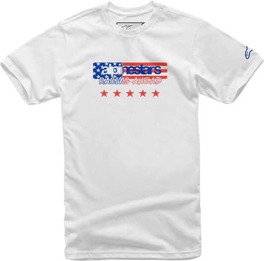 Alpinestars USA Again T-Shirt in White - 2XL, Part Number 12137261020XXL